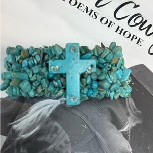 Turquoise Beaded Cross Bracelet